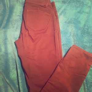Burgundy skinny jeans